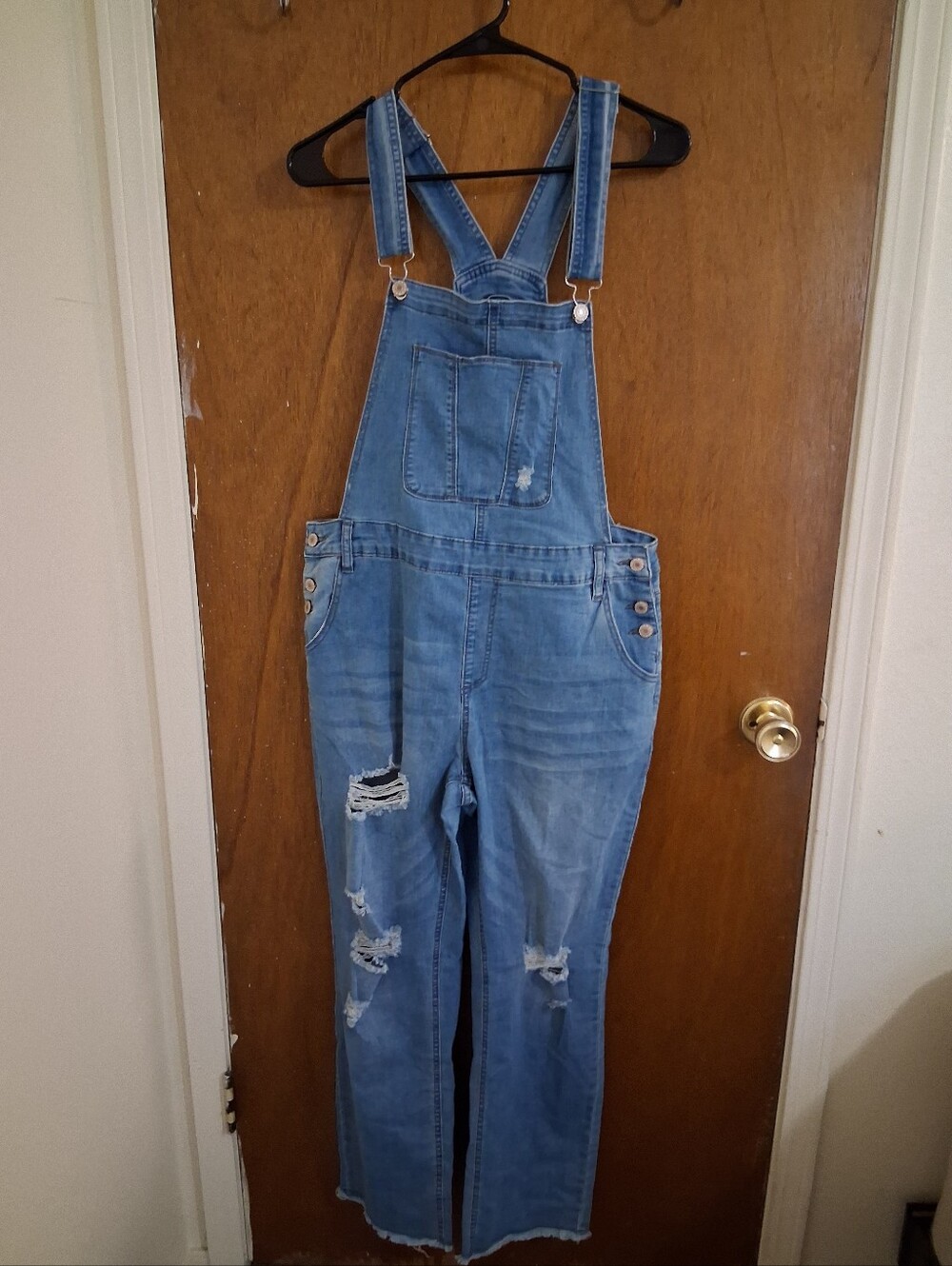 Distressed Light Blue Denim Women's Overalls NEW WITHOUT TAGS